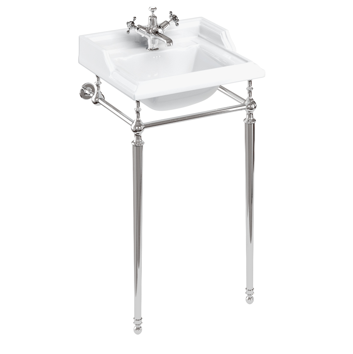 Classic basin 50cm 1TH and basin wash stand chrome